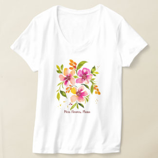 Camiseta Serena - Mais Flores, Por Favor Aquarela Floral