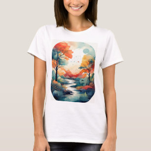 Camiseta Serene Autumn Sunset: Impressão inspirado na Natur