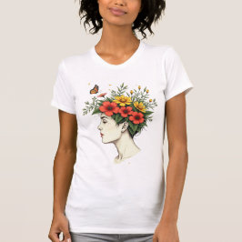Camiseta Serene Bloom - Floral Head Woman