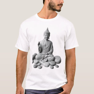Camiseta Serene Buda com Pedras e Plantas