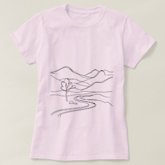 Camiseta Serene Mountain Escape: Um Minimalista