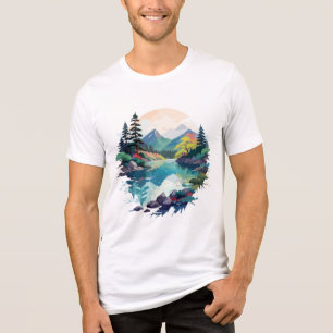 Camiseta Serene Paisagem Calma Natureza Tranquila Fora da A