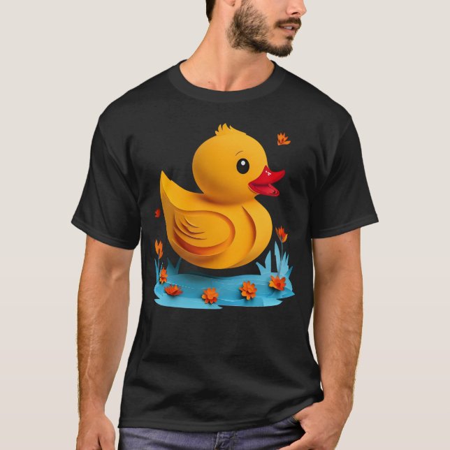 Camiseta Serene Papercut Rubber Duck (Frente)