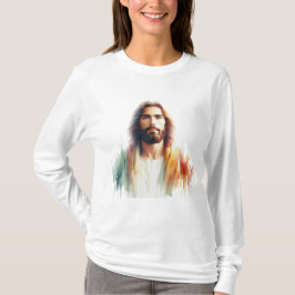 Camiseta Serene Watercolor Jesus Christ Portrait – Spiritua