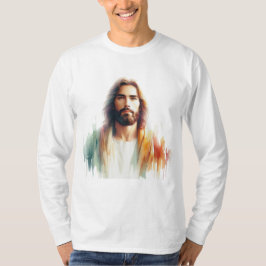 Camiseta Serene Watercolor Jesus Christ Portrait – Spiritua