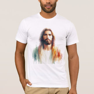 Camiseta Serene Watercolor Jesus Christ Portrait – Spiritua
