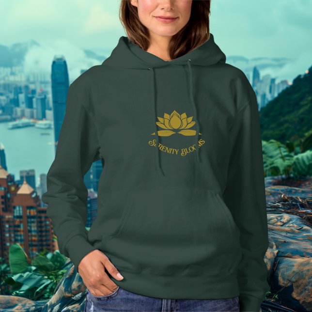 Camiseta Serenidade - Anterior Design de Flor de Lotus Dour (Criador carregado)