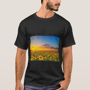 Camiseta Serenidade de girassol: Camisa-T inspirada na natu