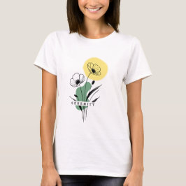 Camiseta Serenidade de Papoula Floral Elegante Fem