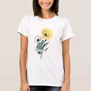 Camiseta Serenidade de Papoula Floral Elegante Fem