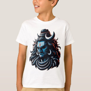 Camiseta Serenidade divina: Lord Shiva no azul etéreo"