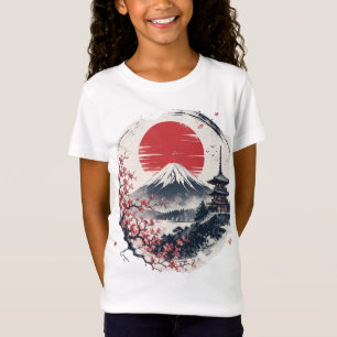 Camiseta Serenidade do Pôr do Sol no Monte Fuji – Arte Japo