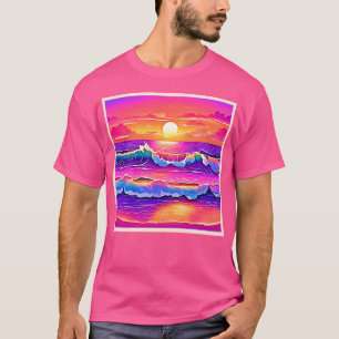 Camiseta Serenidade do Sunset da Onda Retroativa