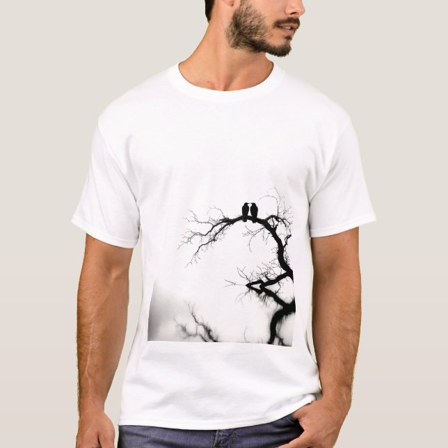 Camiseta 🕊️ 🌳 Serenidade em Silhouette 🌳 🕊️ (Frente)