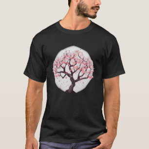 Camiseta Serenidade Geométrica na cerejeira Bloom floresce 