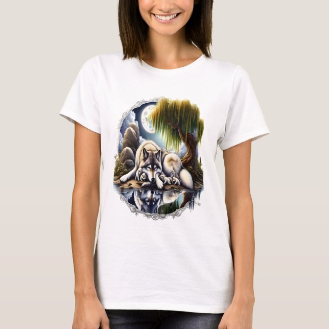 Camiseta Serenidade Lua Um Lobo Desmoronante (Frente)