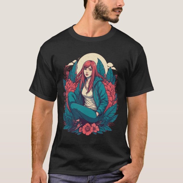 Camiseta Serenidade lunática: Uma Reflexão da Ruiva (Frente)