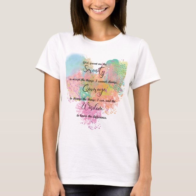 Camiseta Serenity Prayer Watercolor (Frente)