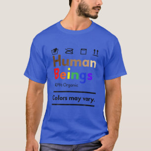 Camiseta Seres Humanos 100% Cores Orgânicas Podem Variar