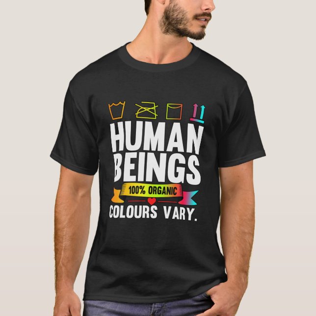 Camiseta Seres Humanos 100% Cores Orgânicos Variam Orgulho  (Frente)