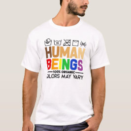 Camiseta Seres humanos 100% de cores orgânicas podem variar
