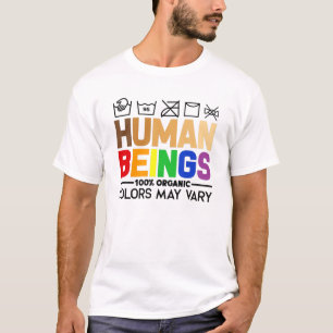 Camiseta Seres humanos 100% de cores orgânicas podem variar