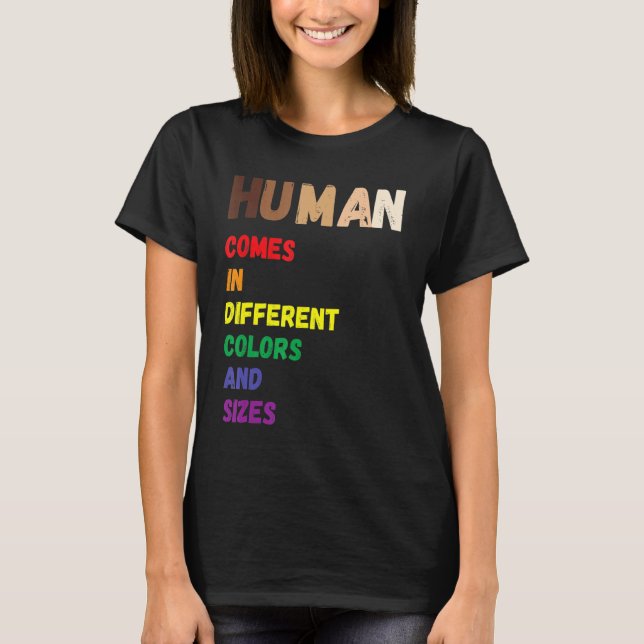 Camiseta Seres Humanos Cores Podem Variar A Igualdade Lgbt  (Frente)