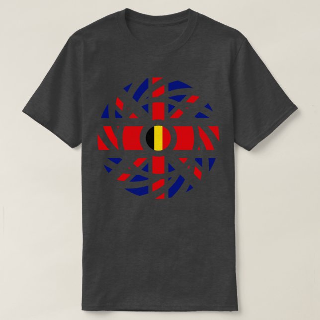 Camiseta Série British Belga Multinational Patriot Flag (Frente do Design)