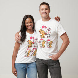 Camiseta Série Bunny Love — Coelho Romântico Fofo