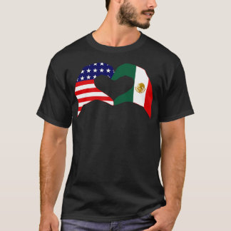 Camiseta Série de Sinalizador Patriot USA Heart Mexico
