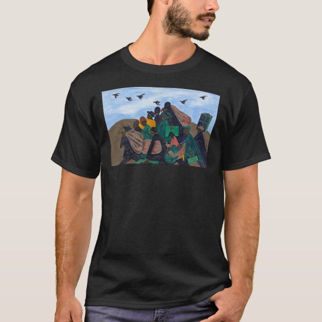 Camiseta Série Migração, Painel 3 Jacob Lawrence. (Frente)