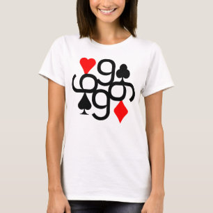 CAMISETA SERIE POKER CARTA 9 VERMELHO E PRETO