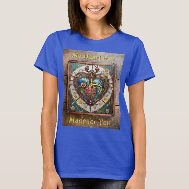 Camiseta Série Steampunk Anatômica do Coração Mecânico (Frente)