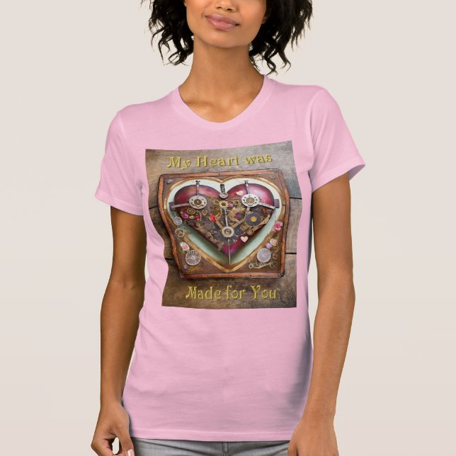 Camiseta Série Steampunk Coração Vermelho Buff (Frente)