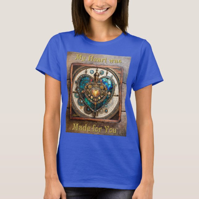Camiseta Série Steampunk De Coração De Vidro Estreito De ou (Frente)