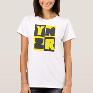 Camiseta Série YNZR design preto e amarelo
