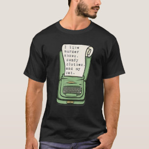 Camiseta Séries Misteriosas Confortáveis Mostram Gato Assas