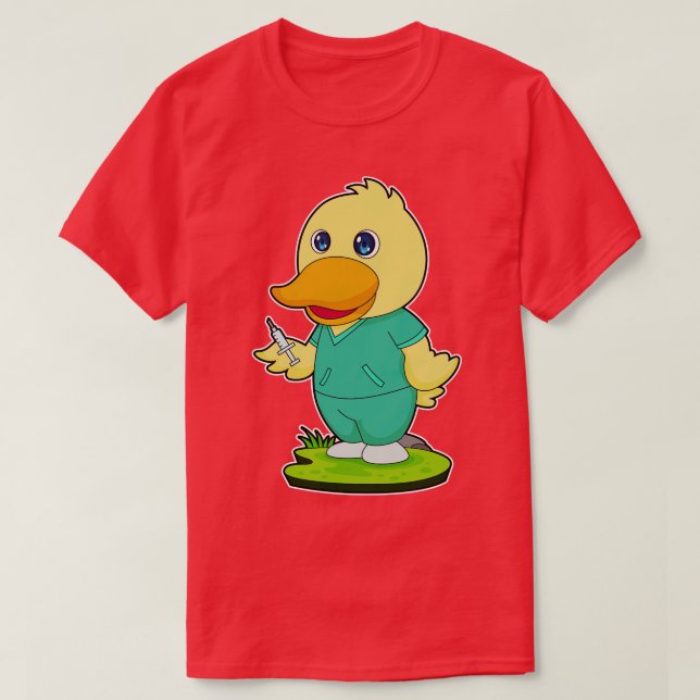 Camiseta Seringa de Enfermeiro Pato (Frente do Design)