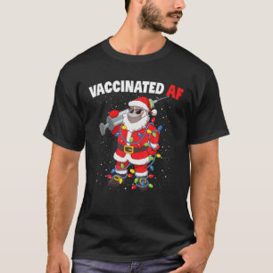 Camiseta Seringa de máscara AF Santa Claus Vacinada Natal 