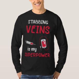 Camiseta Seringa de Veia Punção Flebotomista Médico Medicin