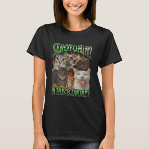 Camiseta Serotonina Nesta Economia Funny Cat Meme Bootleg G