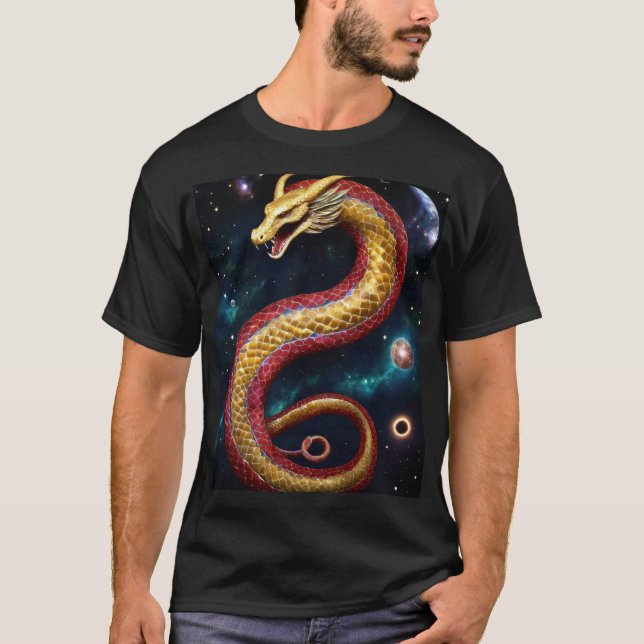 Camiseta Serpente Celestial - Guardião do Cosmos" (Frente)