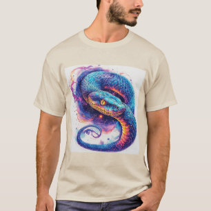Camiseta Serpente cósmica com escalas brilhantes