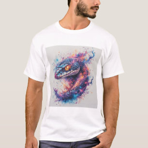 Camiseta Serpente Cósmica com Escamas Brilhantes
