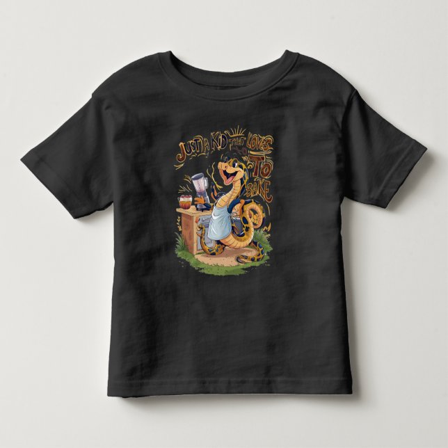 Camiseta Serpente Culinária: Uma Cobra num Apron (Frente)