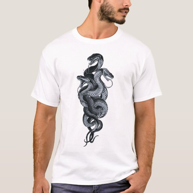 Camiseta Serpente de Três Cabeças Obra-Prima (Frente)