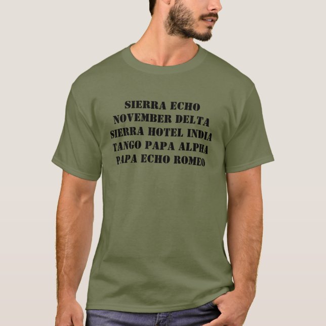 CAMISETA SERRA ECHO NOVEMBRO DELTA SIERRA HOTEL ÍNDIA TANG (Frente)