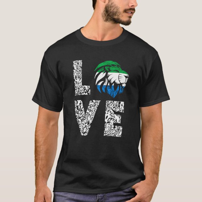 Camiseta Serra Leoa Ama Rei Serra Leoa Bandeira (Frente)