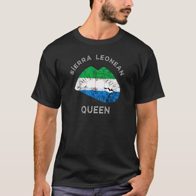 Camiseta Serra Leoa Serra Leoa Lábios Rainha Leoa Imprensa  (Frente)