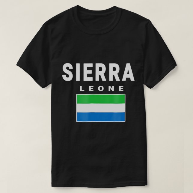 Camiseta Serra Leoa Tee Flag souvenir Freetown (Frente do Design)